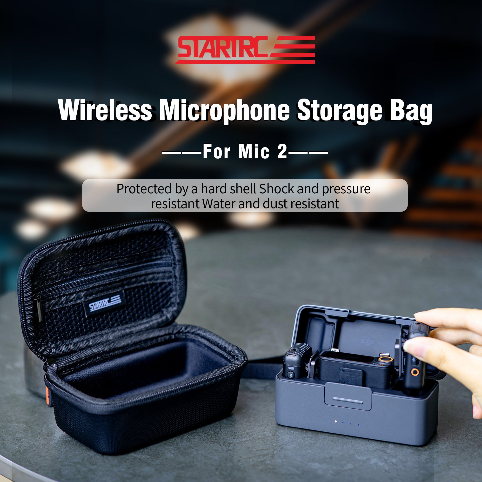 STARTRC 1137446 Storage Bag for DJI Mic 2 Wireless Microphone PU Carrying Case - Black STARTRC 1137446 Storage Bag for DJI Mic 2 Wireless Microphone PU Carrying Case - Black